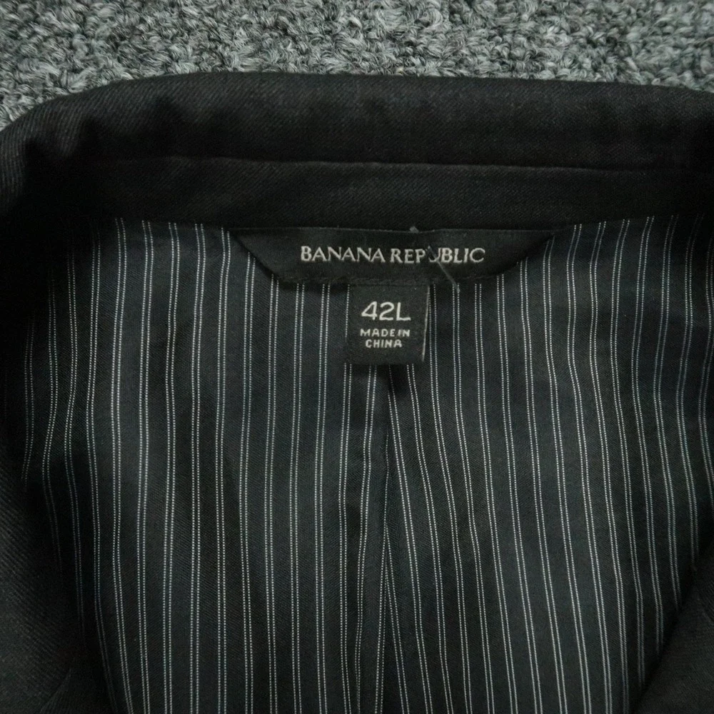 Banana Republic‎ Blazer Men 42L Dark Charcoal Wool Slim Fit Sport Coat